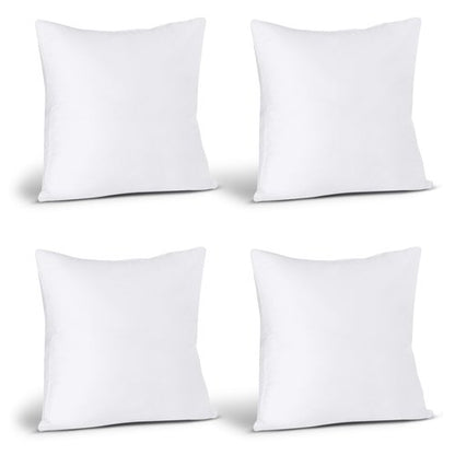 Utopia Bedding Throw Pillows (Set of 4, White) – 18 x 18 Inches Down Alternative Pillows for Bed, Sofa, and Couch - Fluffy Decorative Stuffer Pillow for Indoors & Outdoors