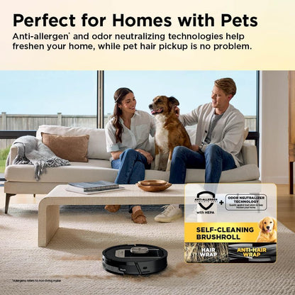 Shark Robot Vacuum & Mop Combo - Self-Emptying & Self-Refilling with Heated Mop | 60-Day Capacity, Black RV2920XE
