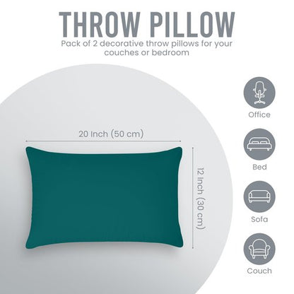 Utopia Bedding 12x20 Pillow Inserts, Set of 2, Dark Teal – Indoor Decorative Throw Pillows for Bed, Sofa & Couch – Soft, Supportive & Fluffy Cushion Inserts