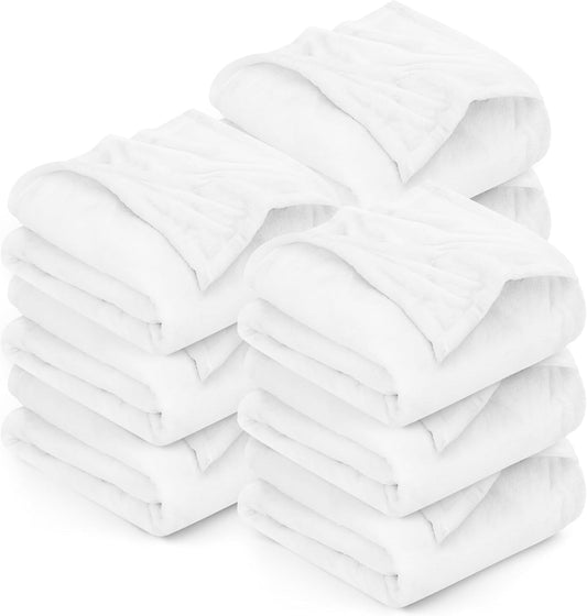 Utopia Bedding White Fleece Blanket - Luxury Soft 300GSM Queen Size (90x90 Inch) | Bulk Pack of 9