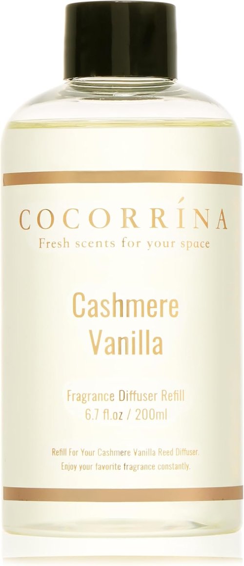 COCORRÍNA Reed Diffuser Refill - Cashmere Vanilla 6.7 Fl. Oz | Includes 8 Reeds for Lasting Fragrance
