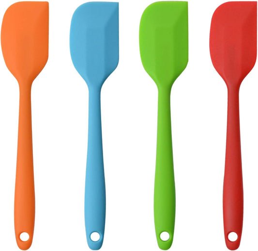 Skiennix Silicone Spatulas - 11 Inch Heat Resistant Rubber Scrapers | Non-Stick Seamless Design (4 Pack)