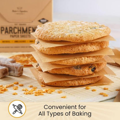 Baker’s Signature Hamburger Patty Paper Squares - 300 Pcs Silicone Coated Unbleached Parchment Sheets | Ideal for Baking, Wrapping & Freezing