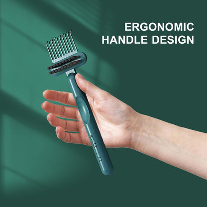 RHOS 2-in-1 Hair Brush Cleaner - Effortlessly Remove Hair and Dust | Ideal for Home and Salon Use (Green)