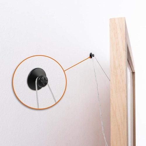 KURUI Double Headed Nails - 60Pcs Picture Hanging Kit for Renter-Friendly Decor | Black Wall Hangers