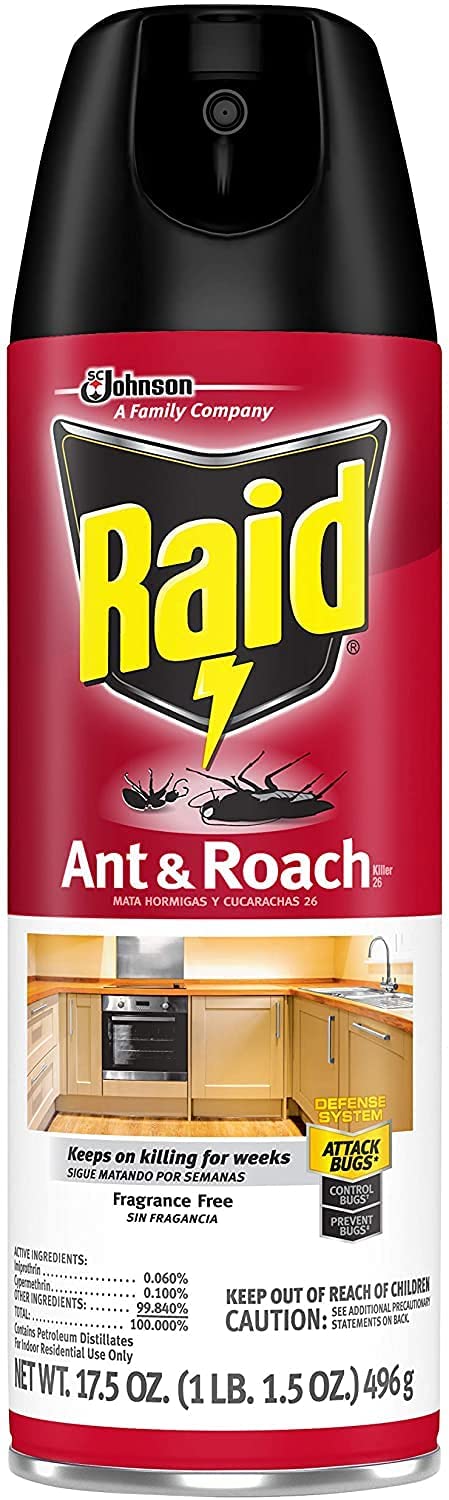 Raid Ant and Roach Killer - Fragrance-Free Formula | 17.5 Ounce (Pack of 4)