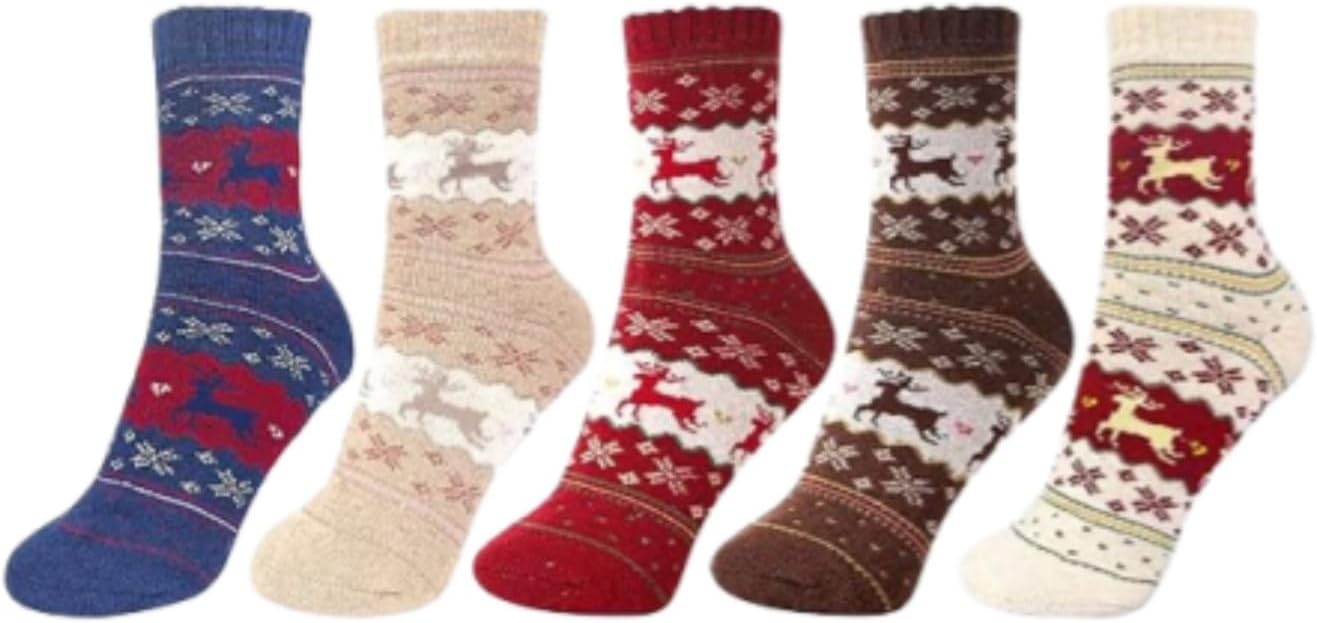 Skiennix Casual Crew Socks - Ultra Soft & Breathable Comfort | 5 Pairs for All Season Wear
