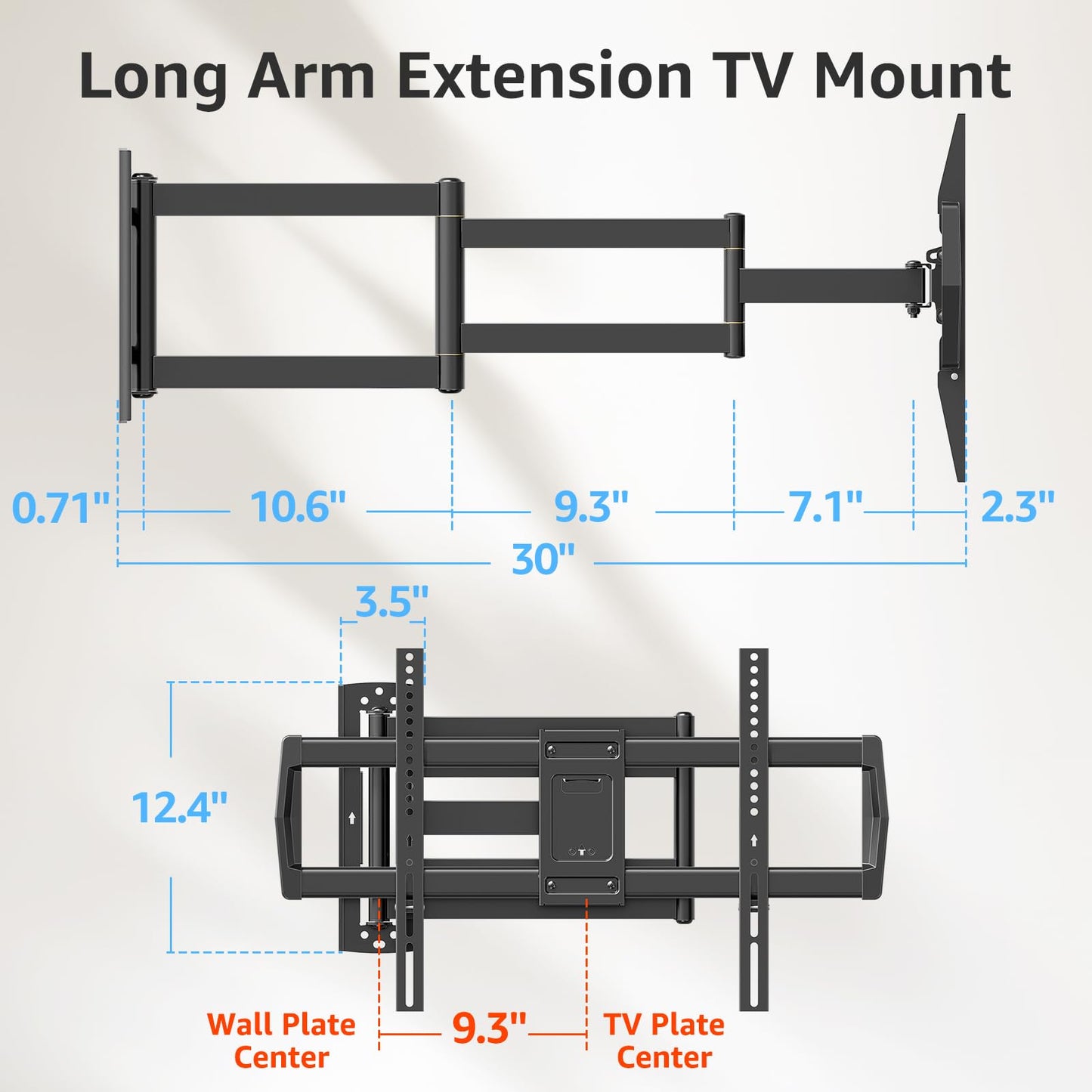 MOUNTUP Full Motion TV Wall Mount with 30” Extension & Tilt & Swivel for Most 42-75 Inch TVs, Long Arm TV Mount Corner Bracket Articulating Arm Mount, Max VESA 600x400mm and Up to 99 lbs, MU0057-L