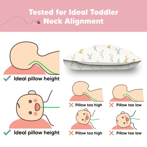 KeaBabies Toddler Pillow with Pillowcase, Jumbo 14X20 - Soft Organic Cotton Toddler Pillows for Sleeping - Machine Washable - Perfect for Travel, Toddler Bed Set (Plane)