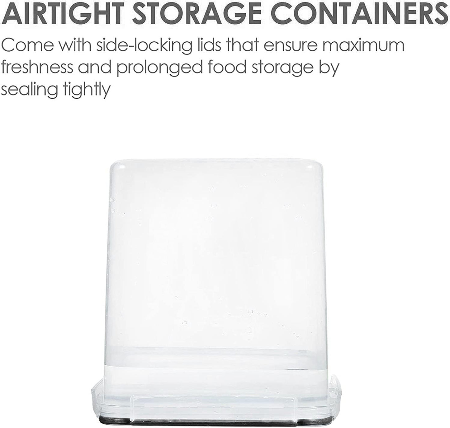Vtopmart Food Storage Containers - 2.5L BPA-Free Airtight Canisters with Measuring Cups & Labels | Black, Set of 4
