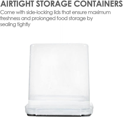 Vtopmart Food Storage Containers - 2.5L BPA-Free Airtight Canisters with Measuring Cups & Labels | Black, Set of 4