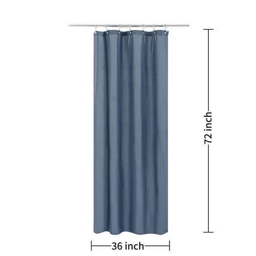 ALYVIA SPRING Stall Fabric Shower Curtain Liner Waterproof - Soft & Lightweight Small Shower Curtain with Magnets for Narrow Stall Size, Machine Washable - 36x72, Stone Blue