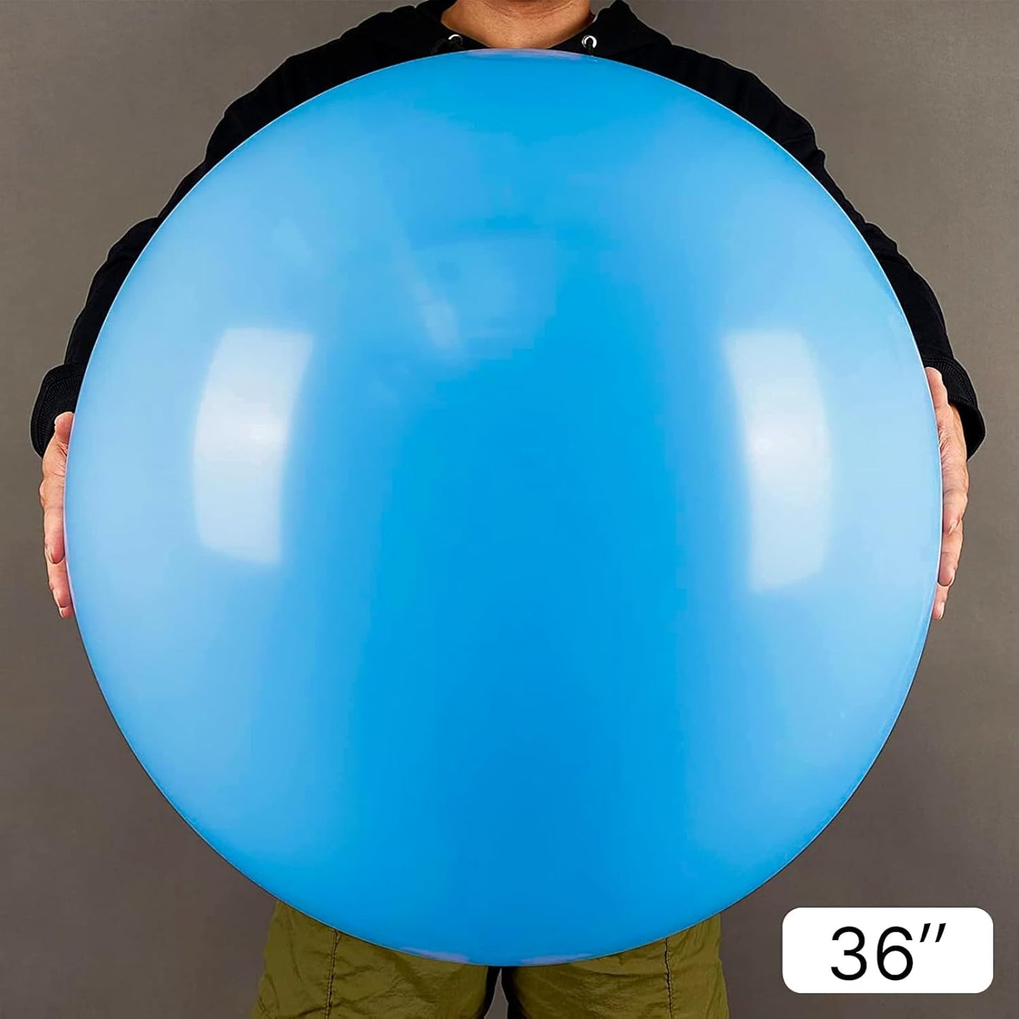 PartyWoo Light Blue Balloons - 36 Inch Pastel Latex Helium Balloons for Baby Shower & Birthday Celebrations
