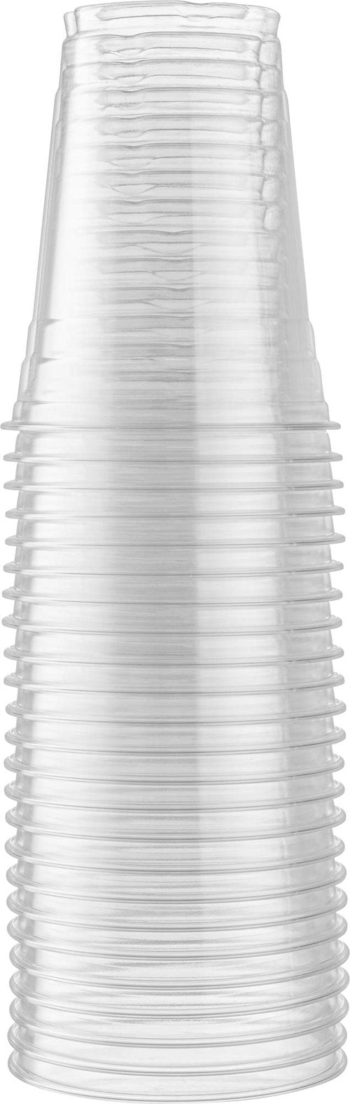 Crystal Clear PET Cups for Iced Coffee,Milkshake, Cold Drinks, Slush, Smoothy's, Slurpee, Ice cream, Dessert, Party's, Plastic Disposable Cups (50, 16 oz)
