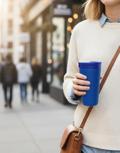Skiennix Insulated Stainless Steel Coffee Tumbler - 16.9 oz, Double-Wall, Leakproof, BPA Free | Navy