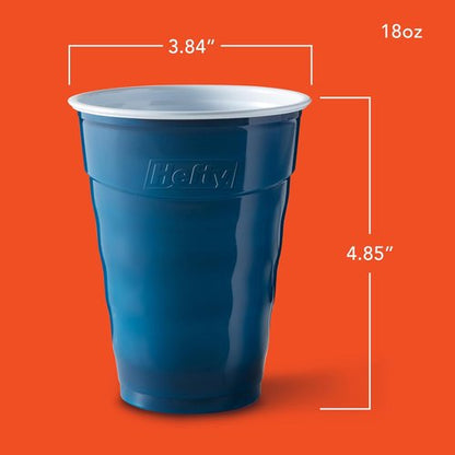 Hefty Party On Disposable Plastic Cups - Marine Blue, 18 Ounce, 120 Count for Easy Cleanup