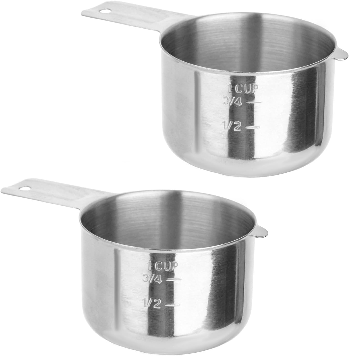 Skiennix Stainless Steel Measuring Cups - 3/4 Cup Set for Cooking & Baking | Dual Metric & US Measurements