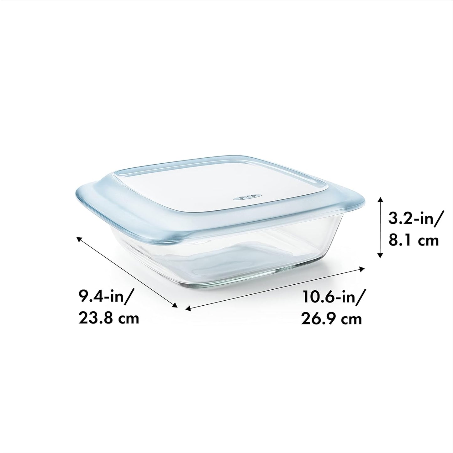 OXO Good Grips 2 Qt Glass Baking Dish - Freezer-to-Oven Safe with Lid | 8 x 8 Inches