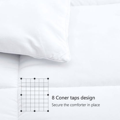 TEXARTIST Premium 2100 Series Queen Comforter All Season Breathable White Comforter Soft 4D Spiral Fiber Quilted Down Alternative Duvet Insert with Corner Tabs Luxury Hotel Style (88"x88")