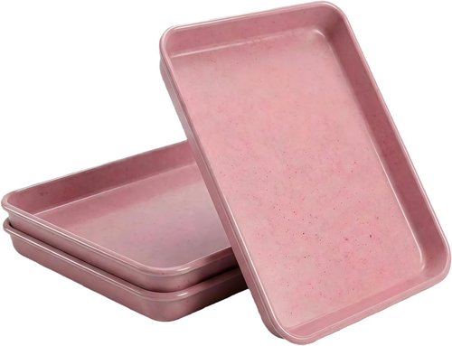 11x9 Non-Stick Baking Pan Set of 3 by [Brand Name] - Pink Rectangular Cake & Brownie Pans for Family Baking