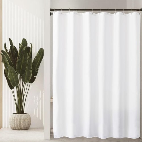 Felisa Waterproof Fabric Shower Curtain Liner with 6 Weighted Magnets,72 x 72 inch Hotel Quality & Soft Cloth Shower Curtain,Washable White Shower Curtain Liner for Bathroom