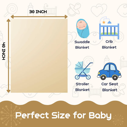 Yurhap Leopard Print Baby Blanket Fleece Baby Blankets for Boys Girls, Ultra Soft Cozy Fluffy Infant Toddler Newborn Receiving Blankets for Crib Stroller, 30"x40", Cream