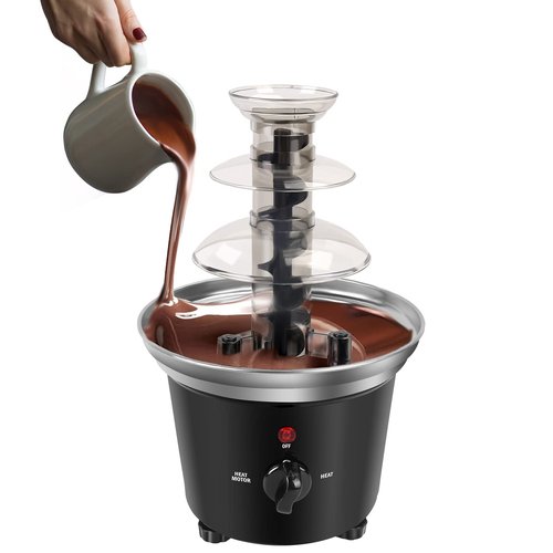 Chocolate Fountain Machine, Plastic Chocolate Melt Dipping Machine Warmer, 3 Tier Tower Cheese Fountain Mini Melting BPA Free 1.2 Pound, for Wedding, for Birthday Party