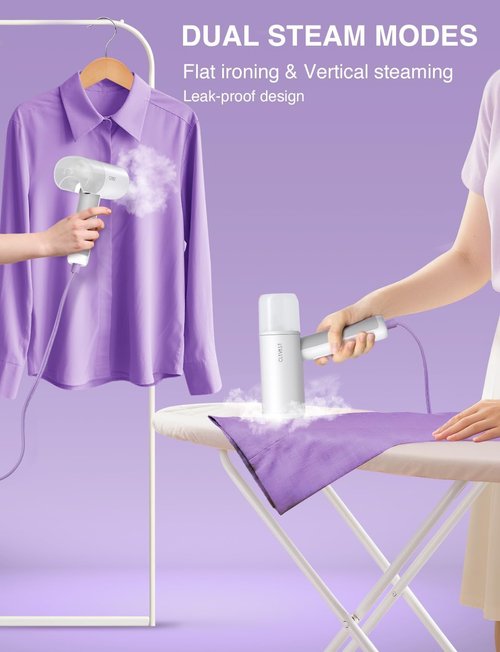 CLEVAST Portable Garment Steamer - Handheld Travel Size, Fast 30-Second Heat Up, 1000W Power
