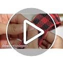 Mini Christmas Wreaths Set with Adjustable Ribbon - White & Black Plaid, 12 Pcs