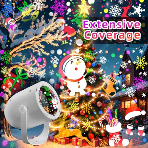 Christmas Projector Lights 2-Pack with 9 Dynamic Snowflake & Holiday Patterns - USB Powered, Indoor & Outdoor Decor