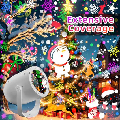 Christmas Projector Lights 2-Pack with 9 Dynamic Snowflake & Holiday Patterns - USB Powered, Indoor & Outdoor Decor
