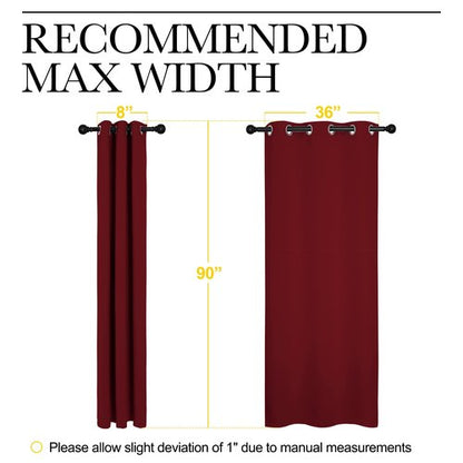NICETOWN Christmas Burgundy Red Blackout Drapes - Window Treatment Light Blocking Privacy Curtain Panels for Window Decoration (Set of 2, 42 inches by 90-inch)