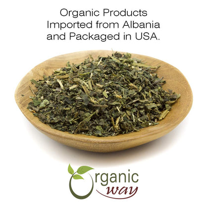 Organic Way Nettle Leaf | Herbal Tea (Urtica dioica) Cut & Sifted - European Wild-Harvest | Organic & Kosher Certified | Vegan, Non GMO & Gluten Free | USDA Certified | Origin - Albania (1/4 LBS 4OZ)