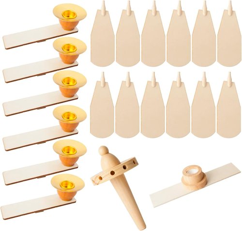 German Christmas Pyramid Carousel Repair Kit - 21 Pc Full Parts Set with 12 Fans & 6 Candle Holders