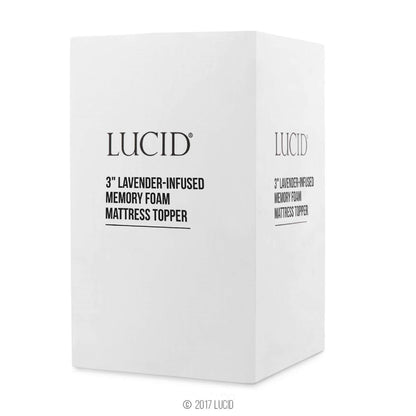 LUCID Lavender Infused Memory Foam Mattress Topper, Twin XL, 3 Inch, Ventilated Design - Lavender Topper
