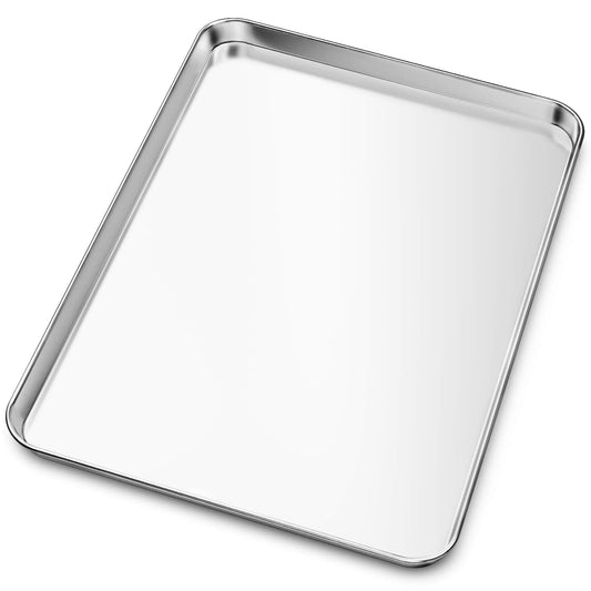 Baking Sheet, Yododo Stainless Steel Baking Pans Tray Cookie Sheet Toaster Oven Tray Pan Cookie Pan, Non Toxic & Healthy, Superior Mirror Finish & Rust Free, Easy Clean & Dishwasher Safe - 23½ inch