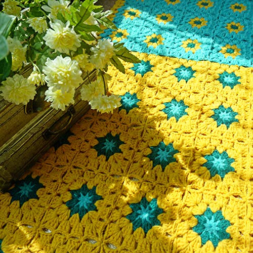 Handmade Crochet Throw Blanket 50x19 Inch, Cozy Home Decor