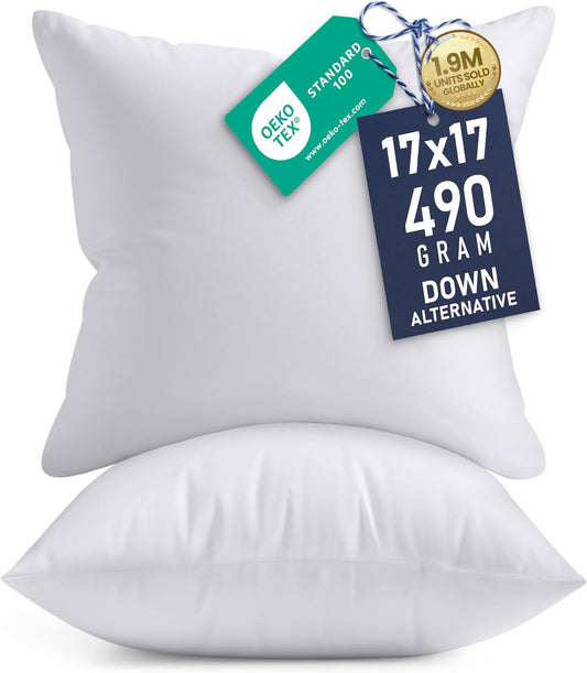 Utopia Bedding Pillow Inserts - Soft & Supportive 17x17 Decorative Throw Pillows | Set of 2, White