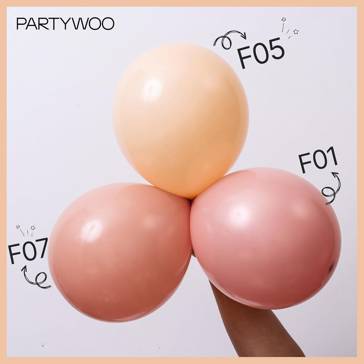 PartyWoo 5-Inch Nude Balloons - 100pcs Apricot Boho Latex Helium Balloons for Weddings & Baby Showers