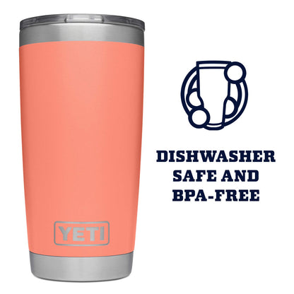 YETI Rambler 20 oz Tumbler - Stainless Steel, Vacuum Insulated with MagSlider Lid | Coral Color