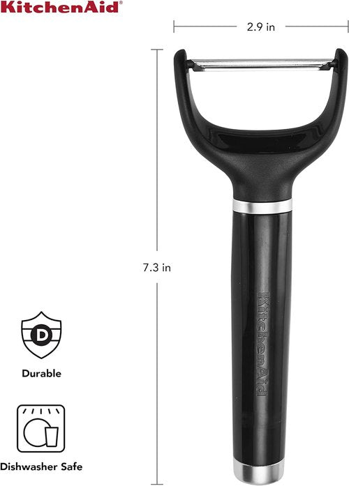 KitchenAid Y Peeler - Ergonomic Handle & Single Edge Blade | Dishwasher Safe with Protective Cover