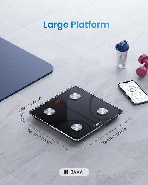 RENPHO Smart Scale for Body Weight, FSA&HSA Eligible, Digital Bathroom Scale BMI Weighing Bluetooth Body Fat Scale, Body Composition Monitor Health Analyzer with Smartphone App, 400 lbs - Elis 1