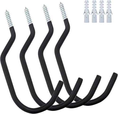 KURUI Heavy-Duty Bicycle Hooks - 9-Inch Garage Ceiling Hangers for Bikes, Lights & Plants