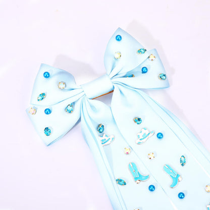 Skiennix Western Hair Accessories - Cowgirl Bow Clips & Cowboy Hat Boot Hair Barrettes | Perfect for Bachelorette Parties