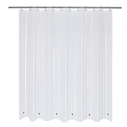 Mrs Awesome Short Shower Curtain Liner with 6 Magnets 72 x 66 inch Clear Thick PEVA Waterproof Plastic Shower Curtain 72x66, Clear
