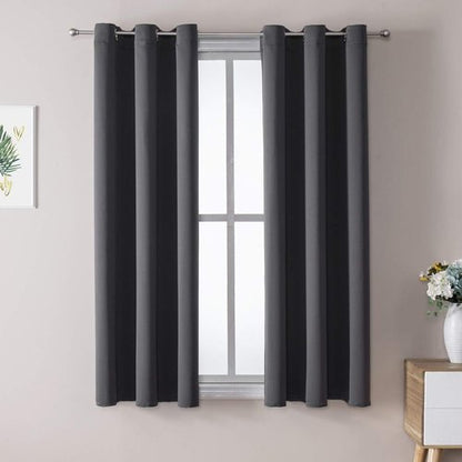 ChrisDowa Blackout Curtains - Thermal Insulated Room Darkening Grommet Panels, Dark Grey, 42 x 48 Inch