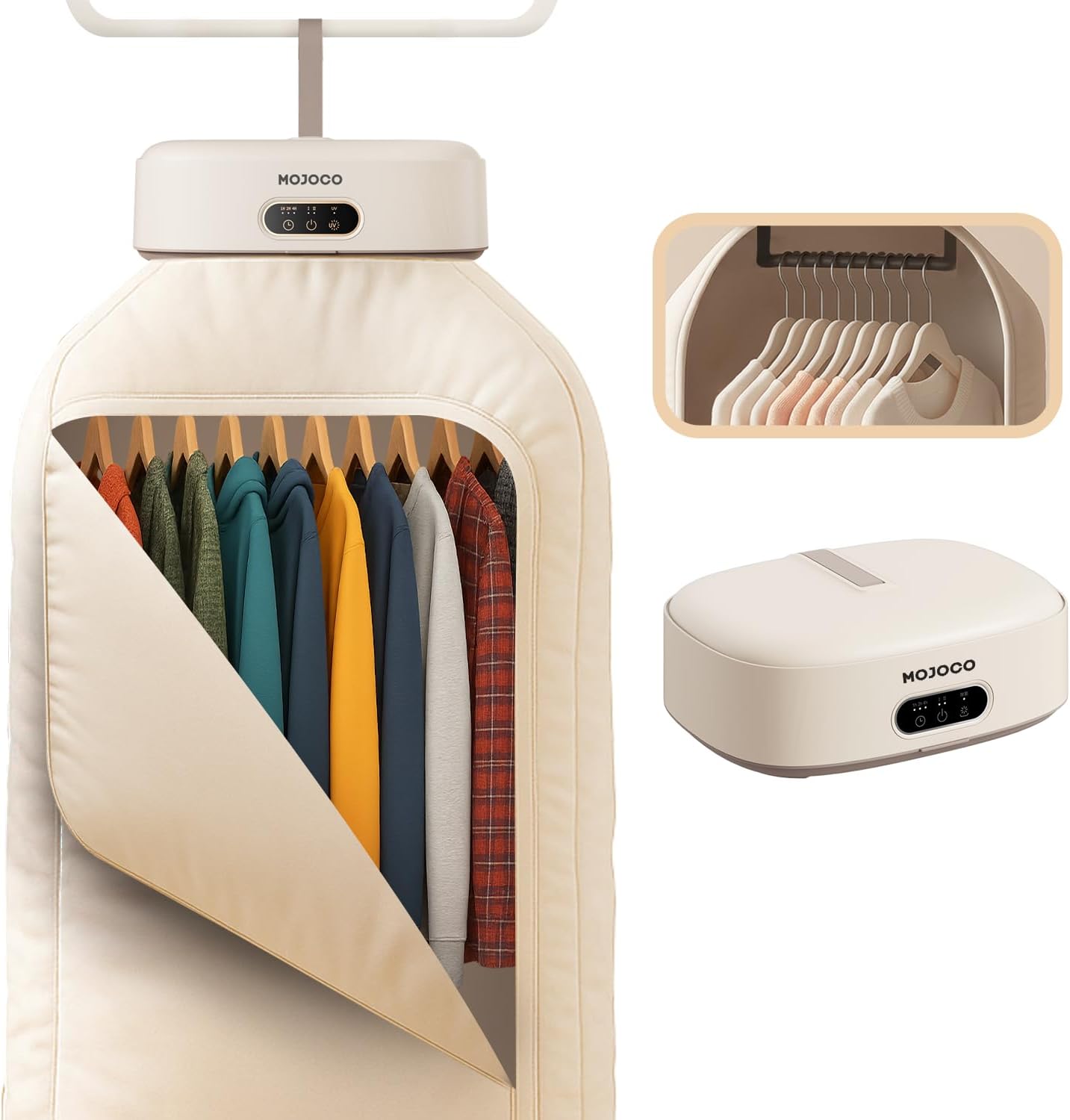 MOJOCO Portable Clothes Dryer - Compact Mini Dryer for Travel & Apartments | Quiet, Fast-Drying with Adjustable Timer