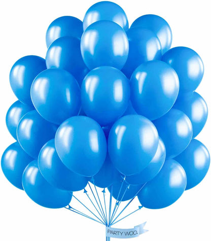 PartyWoo 12-Inch Pearl Azure Blue Balloons - 50 PCS for Birthday, Baby Shower & Wedding Decor