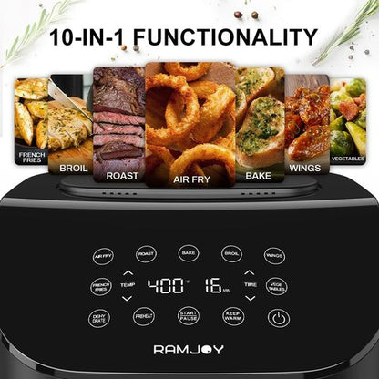 Air Fryer 6.8 Quarts by [Brand Name] - 10-in-1 Multi-Function Cooking | Nonstick, Dishwasher-Safe, Stainless Steel