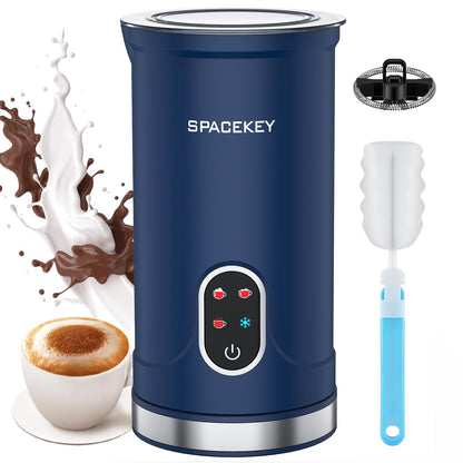 Spacekey Milk Frother, 4-in-1 Milk Frother and Steamer, Auto Shut-off Hot & Cold Foam Maker with Mute Mode, Temperature Control Electric Milk Frother for Coffee, Latte, Cappuccino, Macchiatos